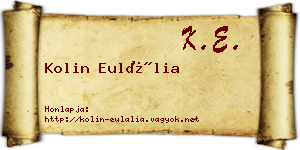 Kolin Eulália névjegykártya
